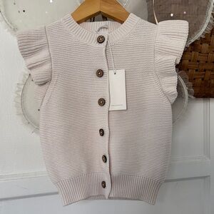 Jamie Kay 2-3Y Sleeveless Knit Cardigan with Ruffle Shoulders